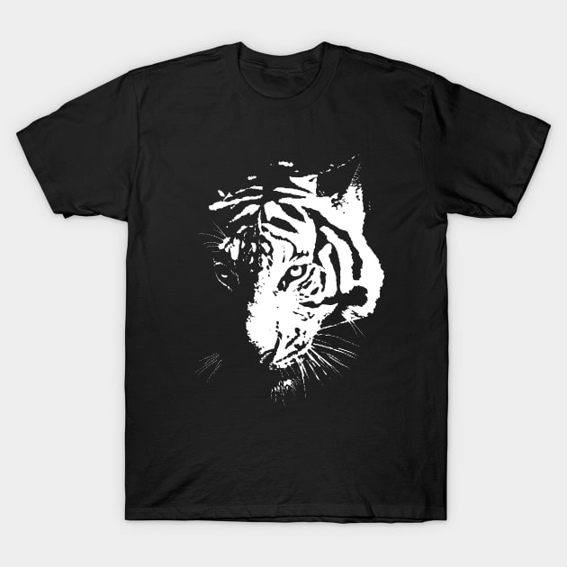 White Tiger T-Shirt by GrizzlyVisionStudio